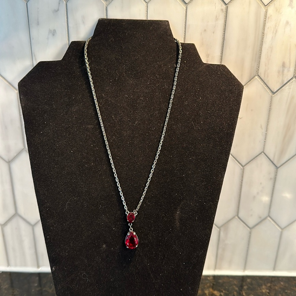 Swarovski ruby red necklace